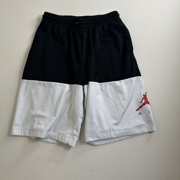 NIKE Air Jordan Jumpman Boy Youth Basketball Mesh Shorts Black White Size XL Gym - Picture 1 of 6